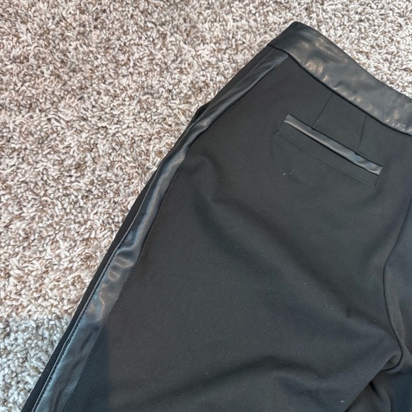 INC International Concepts Black Pants with Faux Leather Detail - Picture 3 of 4